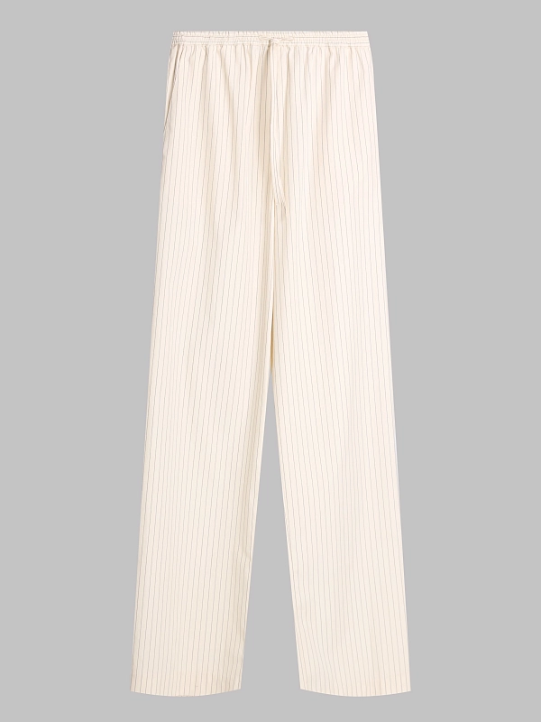 LOULOU STUDIO брюки SEROSTRIPESIVORYBLACK